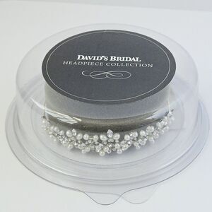David's Bridal Swarovski Crystal Cultured Pearl Silver Wedding Tiara Headpiece